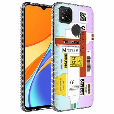 Xiaomi Redmi 9C Kılıf Airbag Kenarlı Renkli Desenli Silikon Patinda Elegans Kapak