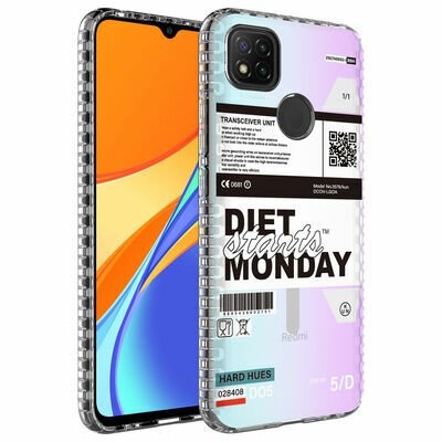 Xiaomi Redmi 9C Kılıf Airbag Kenarlı Renkli Desenli Silikon Patinda Elegans Kapak