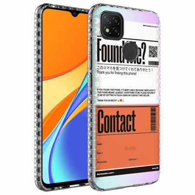 Xiaomi Redmi 9C Kılıf Airbag Kenarlı Renkli Desenli Silikon Patinda Elegans Kapak