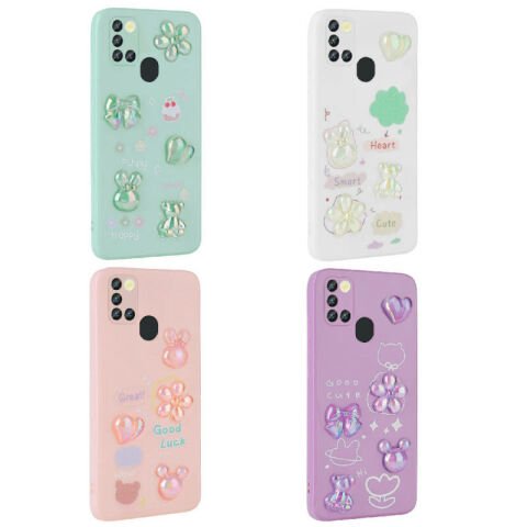 Galaxy A21S Kılıf Kabartma Figürlü Parlak Patinda Toys Silikon Kapak