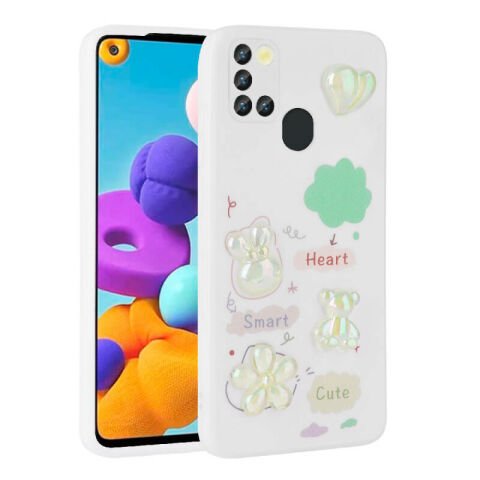 Galaxy A21S Kılıf Kabartma Figürlü Parlak Patinda Toys Silikon Kapak