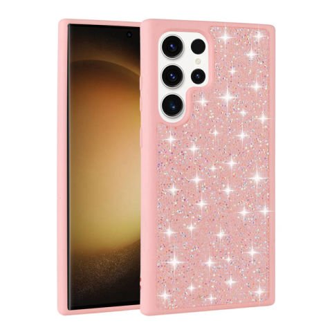 Galaxy S23 Ultra Kılıf Parlak Taşlı Tasarım Patinda Pırlanta Kapak