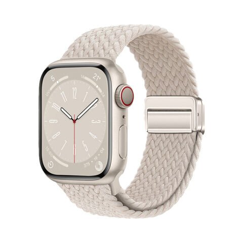 Apple Watch 10 46mm Patinda KRD-134 Örgü Tasarımlı Hasır Kordon Strap Kayış