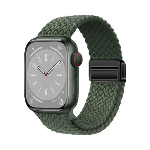 Apple Watch 10 46mm Patinda KRD-134 Örgü Tasarımlı Hasır Kordon Strap Kayış