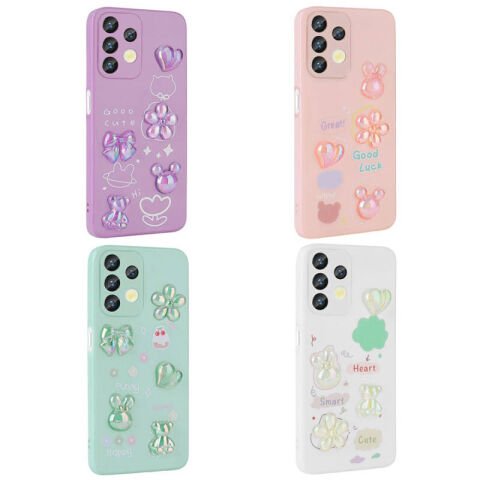 Galaxy A13 4G Kılıf Kabartma Figürlü Parlak Patinda Toys Silikon Kapak