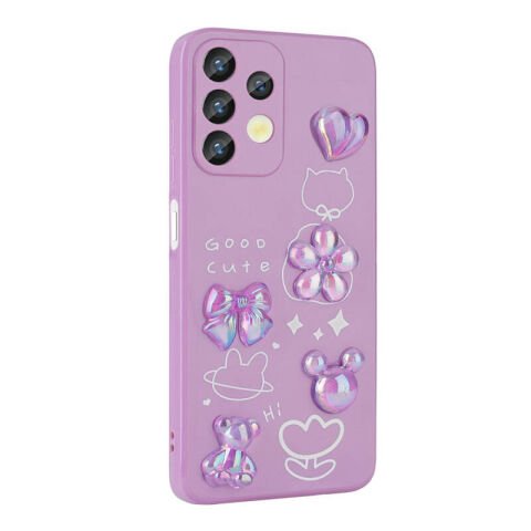 Galaxy A13 4G Kılıf Kabartma Figürlü Parlak Patinda Toys Silikon Kapak