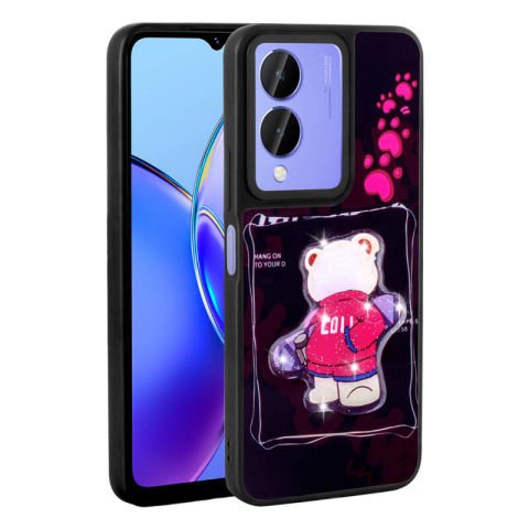 Vivo Y17S Kılıf Parlayan Kabartmalı İkonik Figürlü Patinda Amas Silikon Kapak