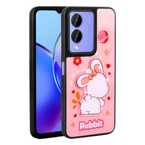 Vivo Y17S Kılıf Parlayan Kabartmalı İkonik Figürlü Patinda Amas Silikon Kapak
