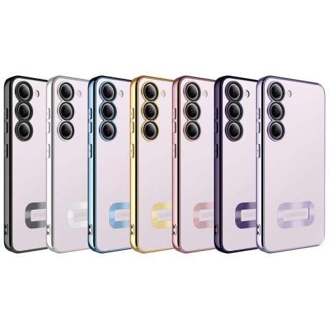 Galaxy S23 Plus Kılıf Kamera Korumalı Logo Gösteren Patinda Omega Kapak