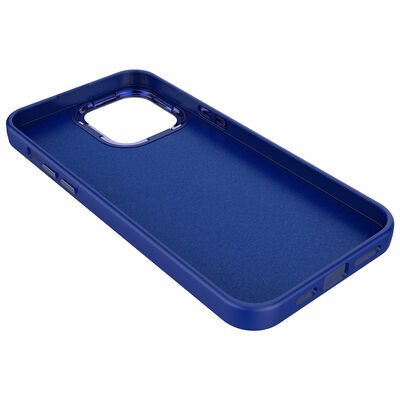 Apple iPhone 13 Kılıf Metal Çerçeve ve Buton Tasarımlı Silikon Patinda Luna Kapak