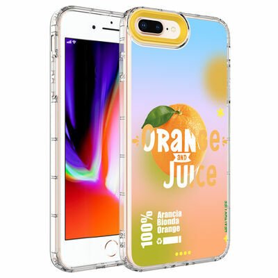 Apple iPhone 8 Plus Kılıf Kamera Korumalı Renkli Desenli Sert Silikon Patinda Korn Kapak