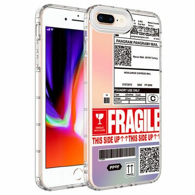 Apple iPhone 8 Plus Kılıf Kamera Korumalı Renkli Desenli Sert Silikon Patinda Korn Kapak