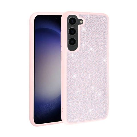 Galaxy S23 Kılıf Parlak Taşlı Tasarım Patinda Ston Kapak