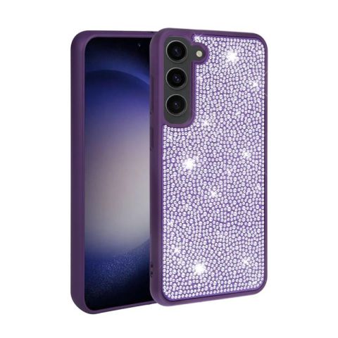Galaxy S23 Kılıf Parlak Taşlı Tasarım Patinda Ston Kapak
