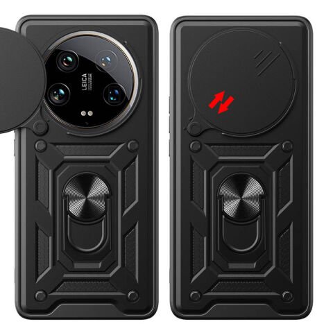 Xiaomi Mi 14 Ultra Kılıf Magnetik Standlı Kamera Korumalı Patinda Sürgülü Vega Kapak