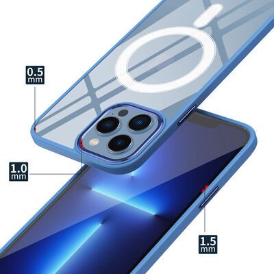 Apple iPhone 14 Kılıf Wireless Şarj Özellikli Patinda Krom Magsafe Silikon Kapak