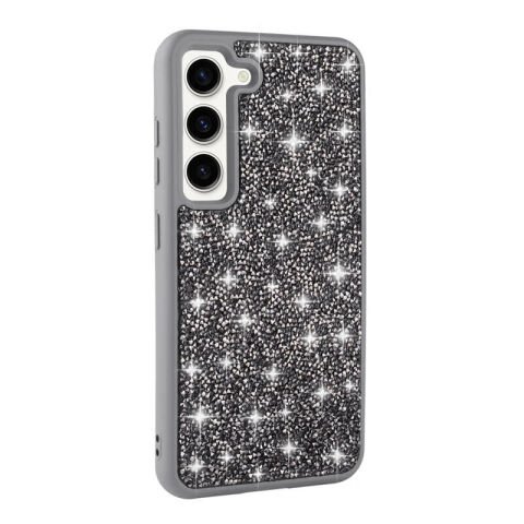 Galaxy S23 Kılıf Parlak Taşlı Tasarım Patinda Pırlanta Kapak
