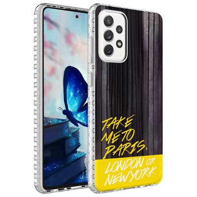 Galaxy A72 Kılıf Airbag Kenarlı Renkli Desenli Silikon Patinda Elegans Kapak