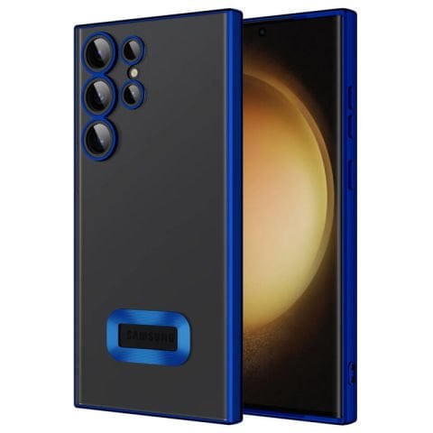 Galaxy S23 Ultra Kılıf Kamera Korumalı Logo Gösteren Patinda Omega Kapak