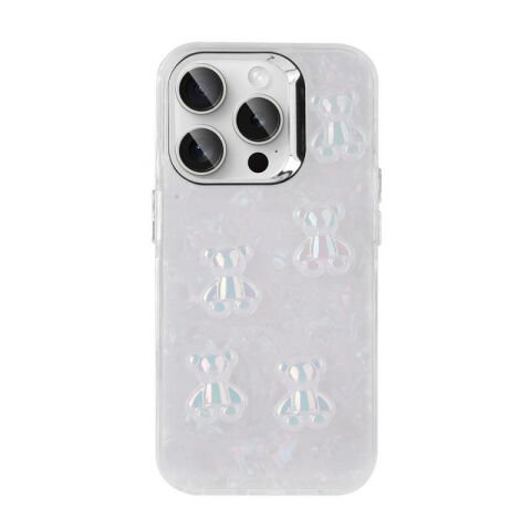 Apple iPhone 15 Pro Max Kılıf Kabartma Figürlü Parlak Patinda Eralli Silikon Kapak