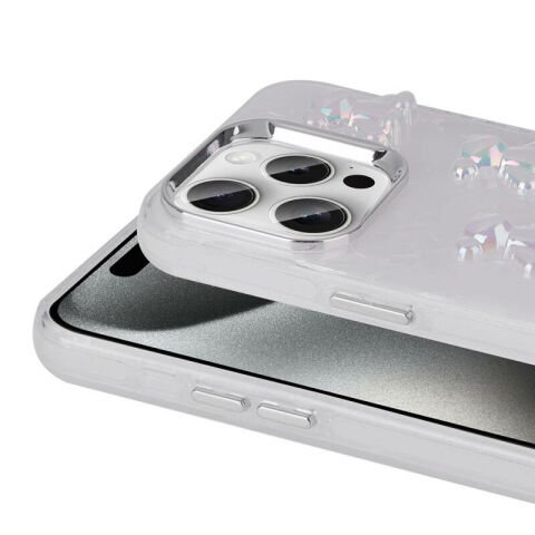 Apple iPhone 15 Pro Max Kılıf Kabartma Figürlü Parlak Patinda Eralli Silikon Kapak