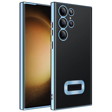 Galaxy S23 Ultra Kılıf Kamera Korumalı Logo Gösteren Patinda Omega Kapak