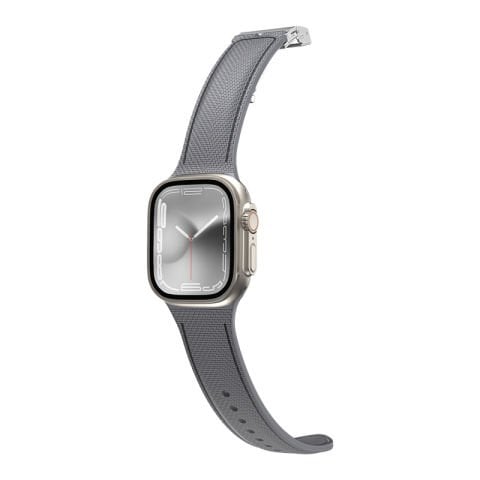 Apple Watch 7 45mm Amazingthing Titan Swift Deri Dokulu Silikon Kordon