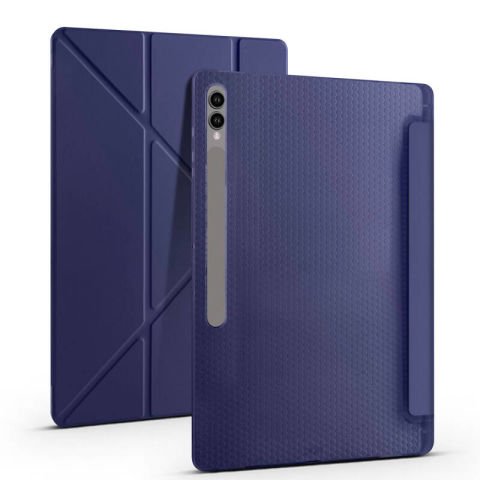 Galaxy Tab S9 Ultra Kılıf Patinda Tri Folding Kalem Bölmeli Standlı Kılıf