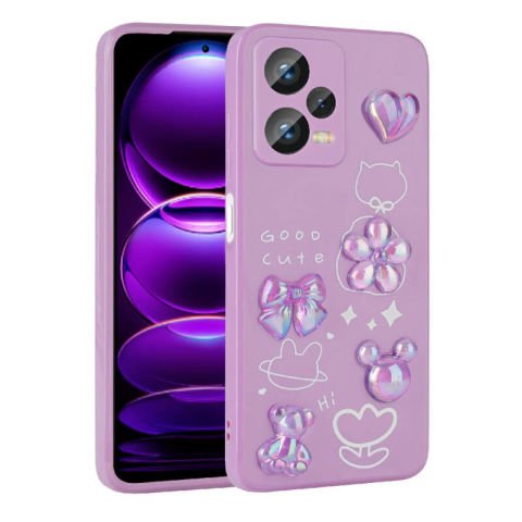 Xiaomi Redmi Note 12 Pro 5G Kılıf Kabartma Figürlü Parlak Patinda Toys Silikon Kapak