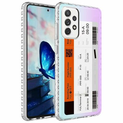 Galaxy A52 Kılıf Airbag Kenarlı Renkli Desenli Silikon Patinda Elegans Kapak