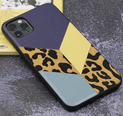 Apple iPhone 12 Pro Max Kılıf Kajsa Glamorous Serisi Leopard Combo Kapak
