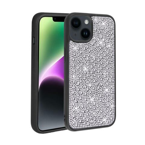 Apple iPhone 14 Plus Kılıf Parlak Taşlı Tasarım Patinda Ston Kapak