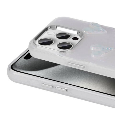 Apple iPhone 15 Pro Kılıf Kabartma Figürlü Parlak Patinda Eralli Silikon Kapak