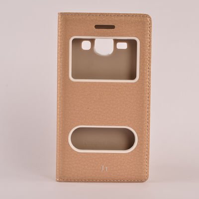 Galaxy J1 Kılıf Patinda Dolce Kapaklı Kılıf Pembe Koyu