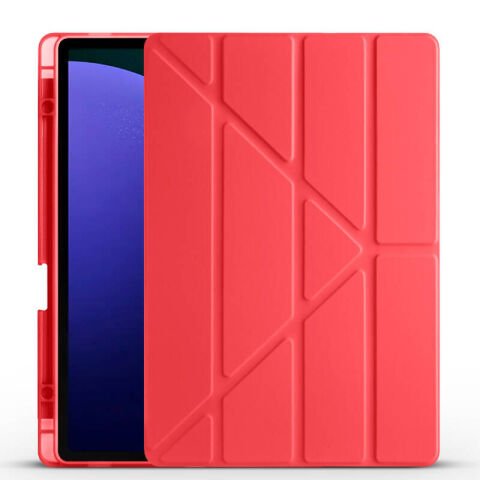 Galaxy Tab S9 Plus Kılıf Patinda Tri Folding Kalem Bölmeli Standlı Kılıf