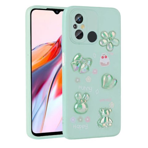 Xiaomi Redmi 12C Kılıf Kabartma Figürlü Parlak Patinda Toys Silikon Kapak