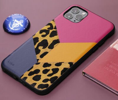 Apple iPhone 12 Pro Kılıf Kajsa Glamorous Serisi Leopard Combo Kapak