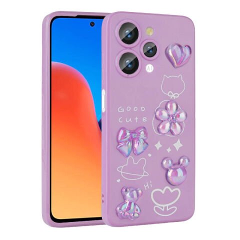 Xiaomi Redmi 12 4G Kılıf Kabartma Figürlü Parlak Patinda Toys Silikon Kapak