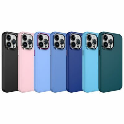 Apple iPhone 13 Pro Max Kılıf Metal Çerçeve ve Buton Tasarımlı Silikon Patinda Luna Kapak