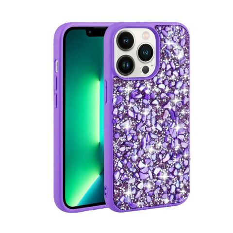 Apple iPhone 12 Pro Kılıf Parlak Taşlı Tasarım Patinda Linea Kapak