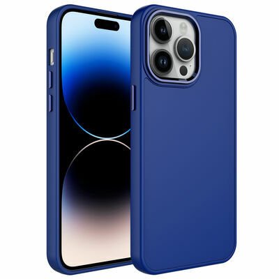 Apple iPhone 13 Pro Max Kılıf Metal Çerçeve ve Buton Tasarımlı Silikon Patinda Luna Kapak