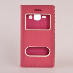 Galaxy J1 Kılıf Patinda Dolce Kapaklı Kılıf Pembe Koyu