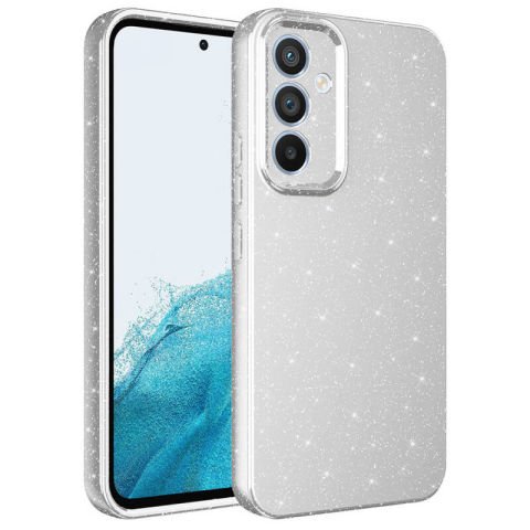 Galaxy A54 Kılıf Kamera Korumalı Simli Lüks Patinda Koton Kapak