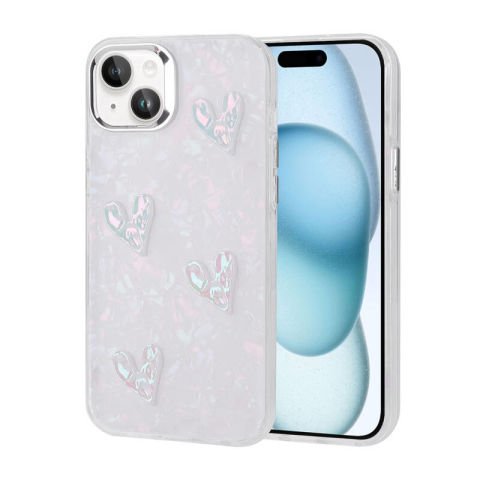 Apple iPhone 15 Plus Kılıf Kabartma Figürlü Parlak Patinda Eralli Silikon Kapak