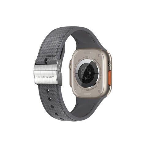 Apple Watch 40mm Amazingthing Titan Swift Deri Dokulu Silikon Kordon