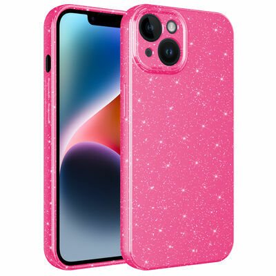 Apple iPhone 14 Plus Kılıf Kamera Korumalı Simli Lüks Patinda Koton Kapak