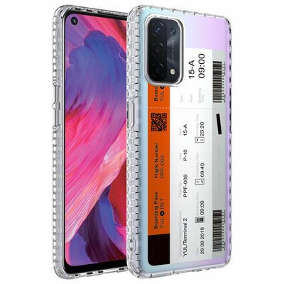 Oppo A74 4G Kılıf Airbag Kenarlı Renkli Desenli Silikon Patinda Elegans Kapak
