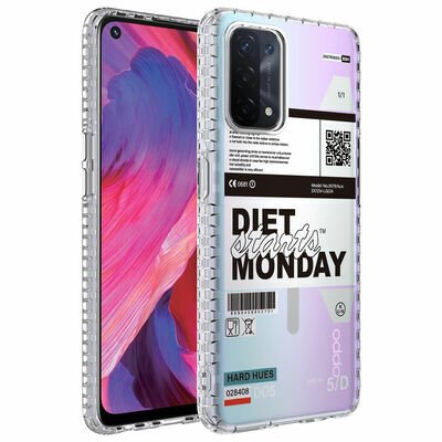 Oppo A74 4G Kılıf Airbag Kenarlı Renkli Desenli Silikon Patinda Elegans Kapak