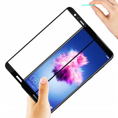 Huawei Y7 2018 Patinda Kenarları Kırılmaya Dayanıklı Cam Ekran Koruyucu