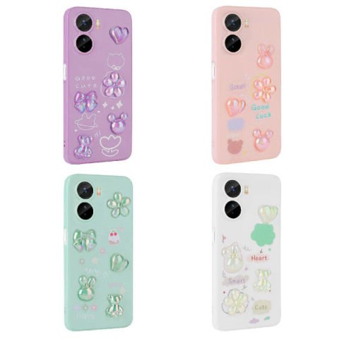 Vivo Y16 Kılıf Kabartma Figürlü Parlak Patinda Toys Silikon Kapak